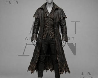 Jeeper Creeper Inspired Costume, Distressed Leather Coat, Horror Cosplay, Halloween Costume