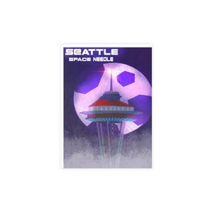 “Seattle Space Needle Postkarten Set, Retro Kunst Sammelkarten, Reiseerinnerungen, Geschenk für Fernweh Liebhaber, Einzigartiges Briefpapier