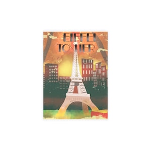 Eiffelturm Postkarten-Set | Vintage Pariser Kunst, Reisegeschenke, Briefpapier-Set, Grußkarten, Weihnachtskarten