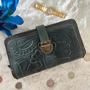 Damen Leder Geldbörse, Kleine Geldbörse, Geldbörse mit mehreren Taschen, Leder Geldbörse, Leder Geldbörse mit Reißverschluss, Bifold Kreditkartenhalter