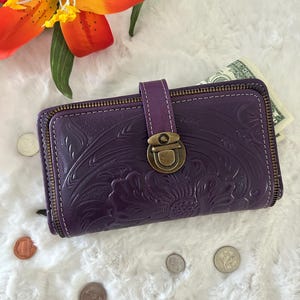 Damen Leder Geldbörse, Kleine Geldbörse, Geldbörse mit mehreren Taschen, Leder Geldbörse, Leder Geldbörse mit Reißverschluss, Bifold Kreditkartenhalter