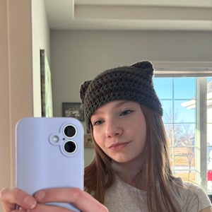 Custom crochet cat ear beanie - Handmade cat hat