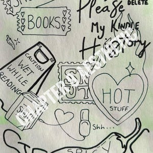 Smutty Romance Kindle Insert (hand drawn)