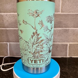 Custom Laser Engraved Flower Garden - Full Seamless Wrap with optional Name Personalization