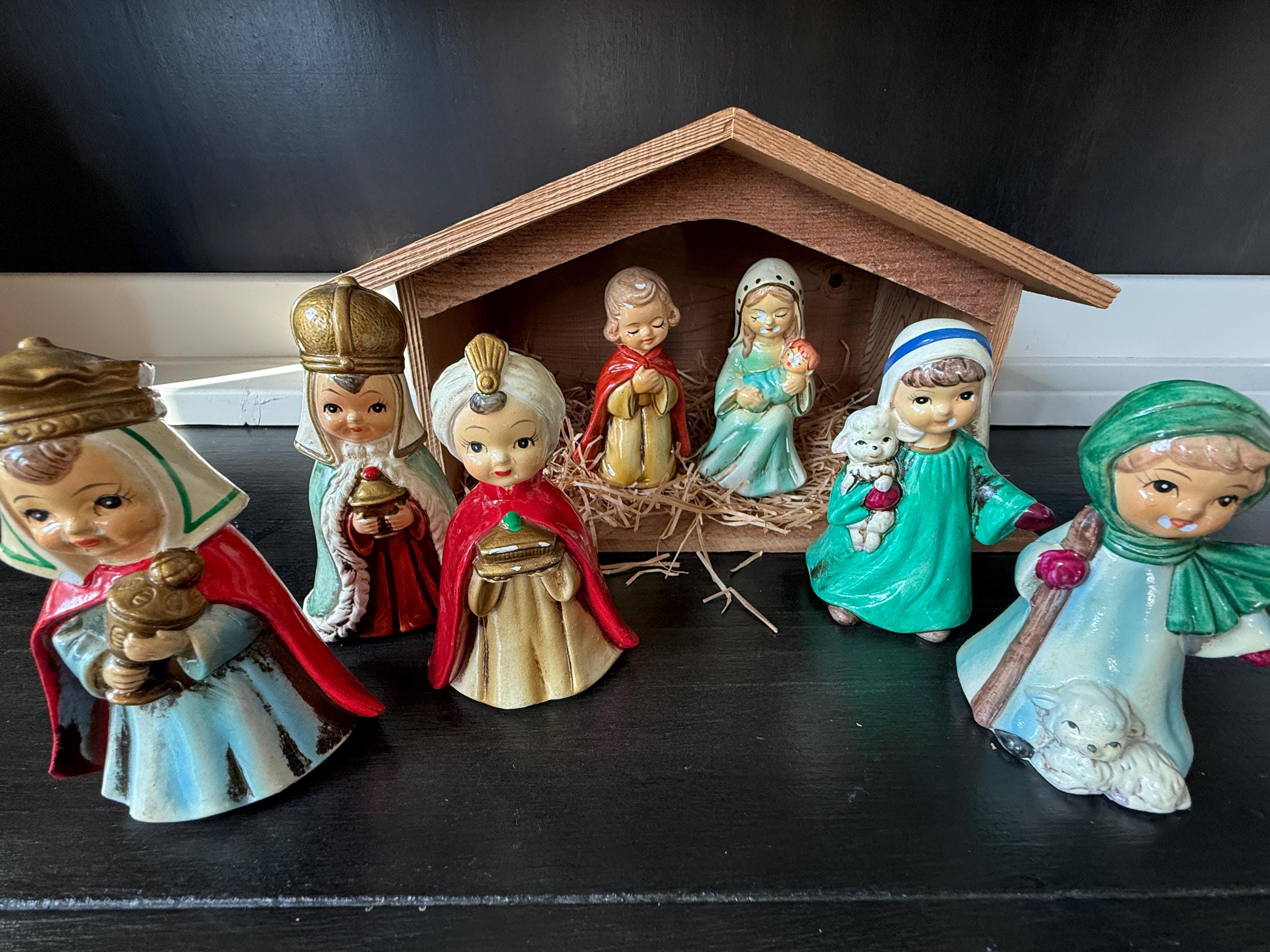 Hand Painted Nativity Vintage - Etsy