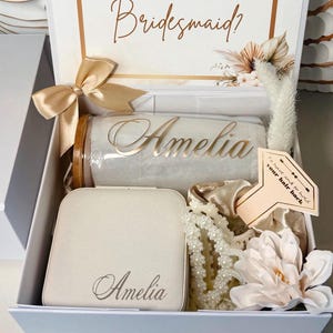 Will You Be My Bridesmaid Proposal Box Set, Bridal Shower Box, Personalized Bridesmaid Gift Box Set Matron, Maid of Honor Proposal