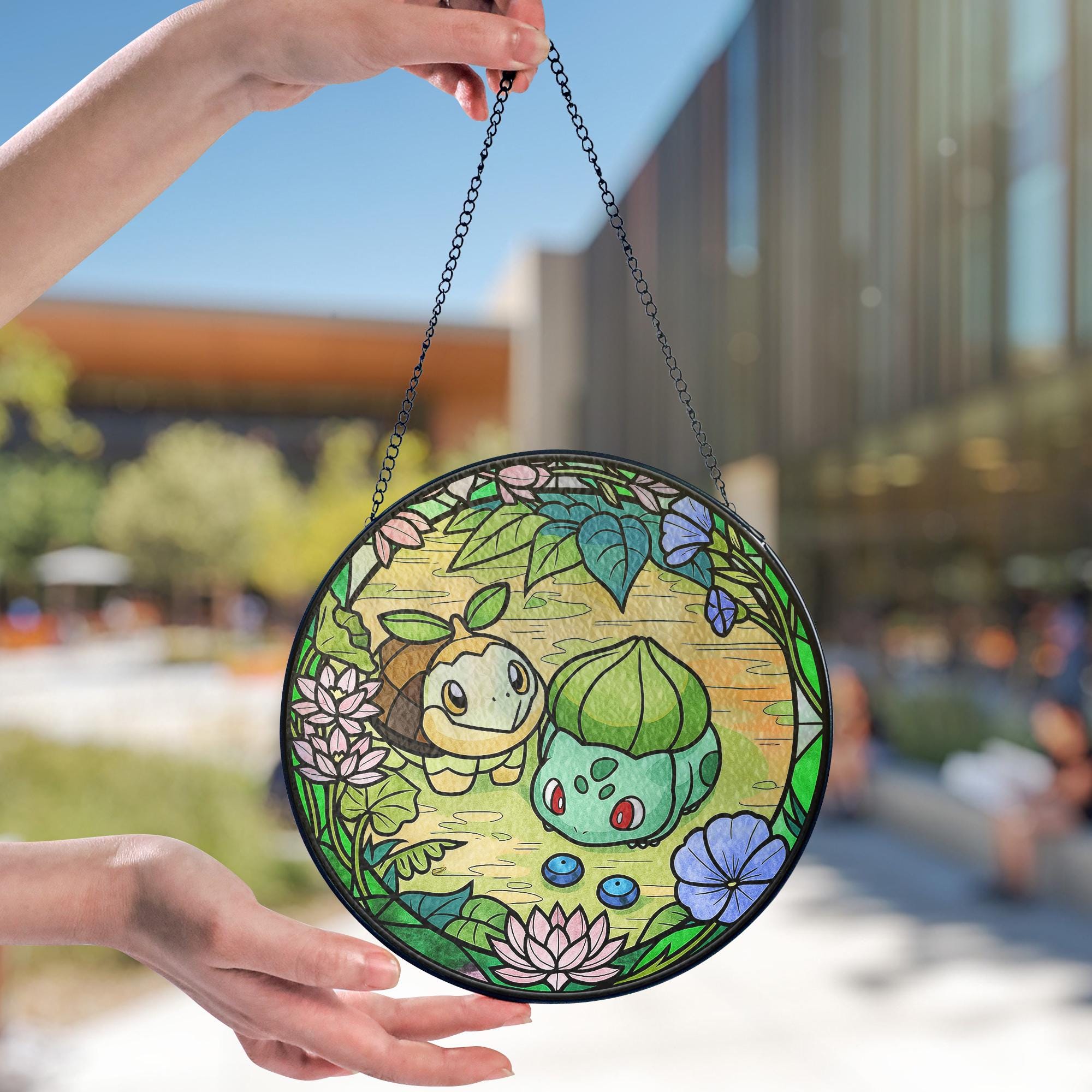 Bulbasur Window Bulbasaur Turtwig Stained Glass Suncatcher Cute Bulbasaur Turtwig ...