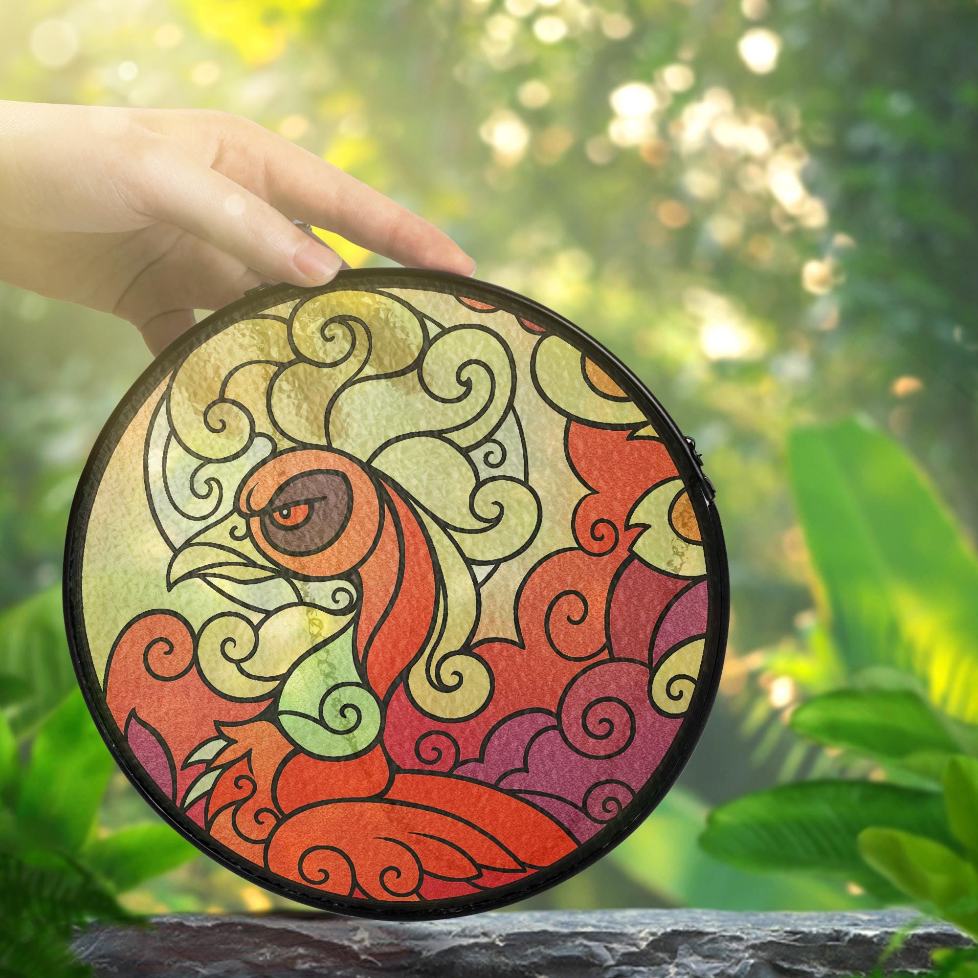 Ho-Oh Stained Glass Suncatcher - Dekorasi Rumah