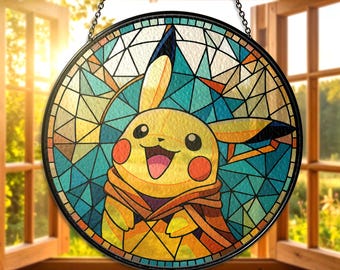 ステンドグラスポケモン ピカチュウのステンドグラス柄 ポケモン
