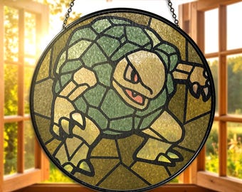 Vitrail golem attrape-soleil geek pour fenêtre art cadeau pour joueur golem décoration d'intérieur golem verre golem unique pour collectionneurs décoration golem cadeaux golem