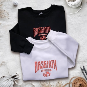 Basgiath War College Embroidered Sweatshirt, Fourth Wing Dragon Rider, Bookish Sweater, Riders Quadrant, Basgiath Merch, Fantasy Reader Gift