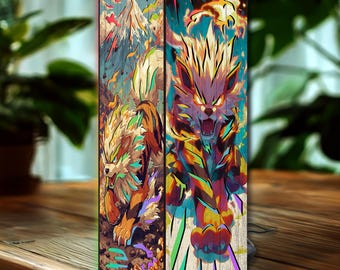 Arcanine houten kistlamp, anime-arcanine led-nachtlampje, Arcanine kamerdecor, gamer bureaulamp, cadeau Arcanine ventilator, handgemaakte houten lamp