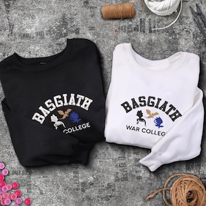 Basgiath War College Embroidered Sweatshirt, Fourth Wing Dragon Rider, Bookish Sweater, Riders Quadrant, Basgiath Merch, Fantasy Reader Gift
