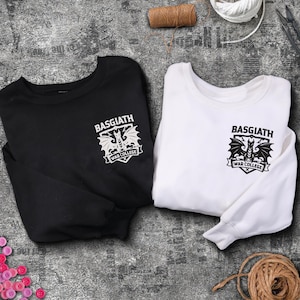 Basgiath War College Embroidered Sweatshirt, Fourth Wing Dragon Rider, Bookish Sweater, Riders Quadrant, Basgiath Merch, Fantasy Reader Gift