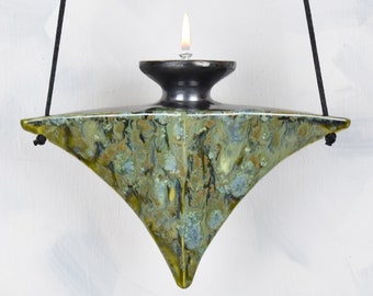 Oil Lamp, Hanging, Sconce, Oil Candle, Pendant, Deco, Green