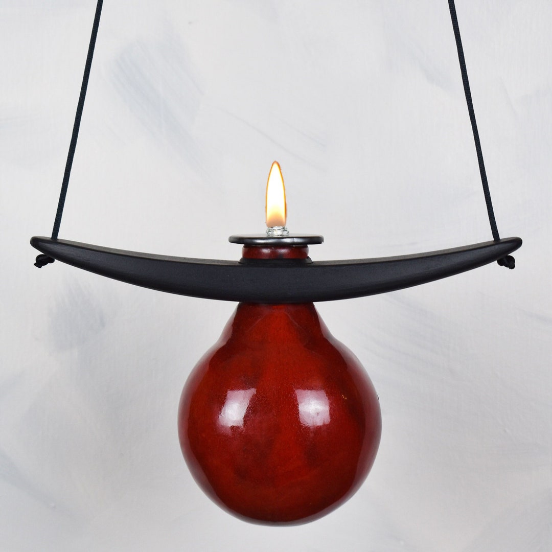 Hanging Oil Lamp Pendant Oil Lamp Candle Brilliant Red Etsy