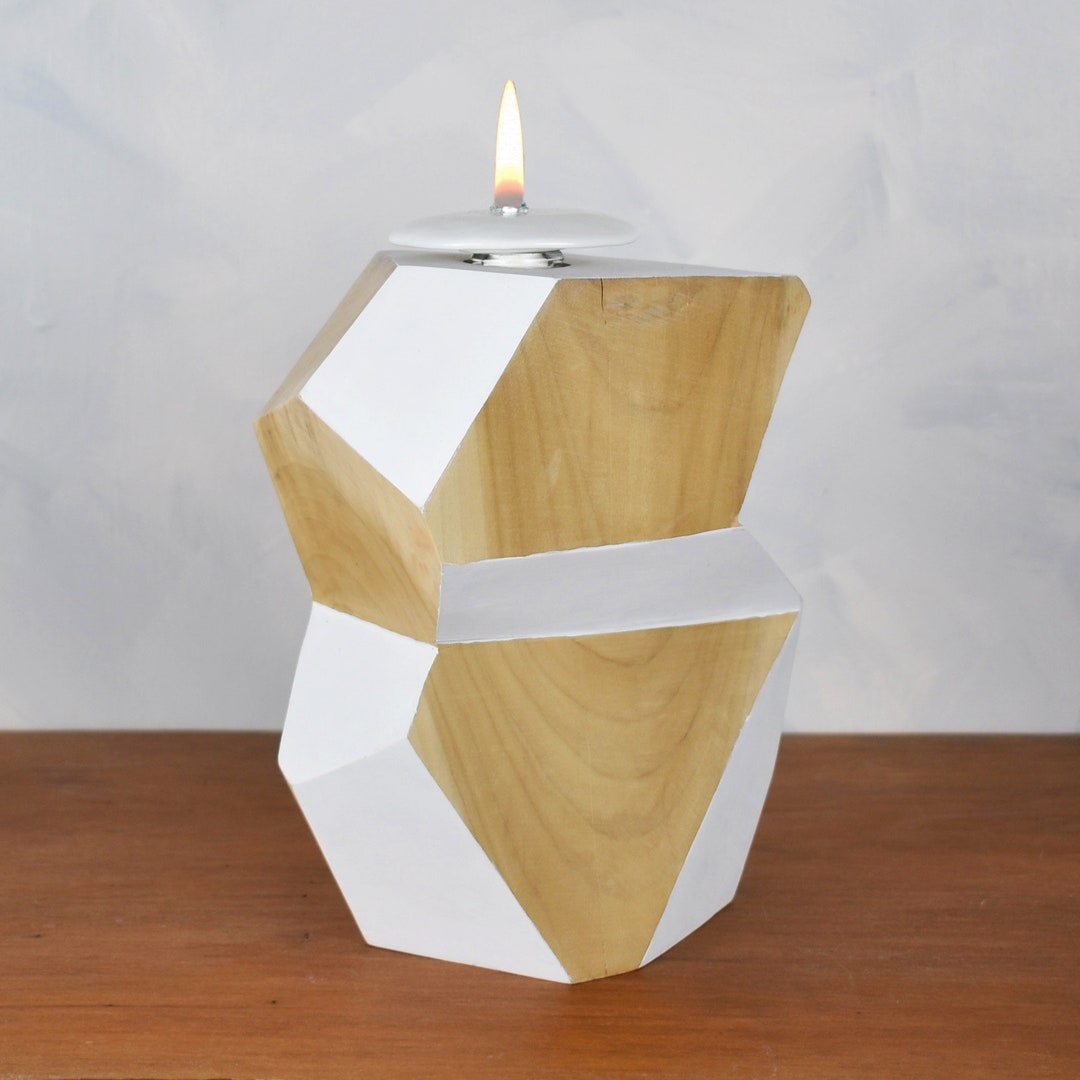 Oil Lamp Oil Candle Oil Burner Rustic Wood Rusticmodern Etsy