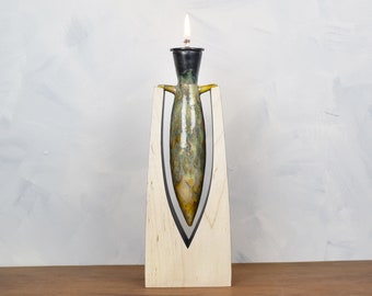 Oil Lamp, table lamp, pendulum, Jade Embers