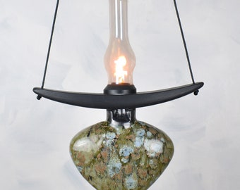 Oil Lamp, Hanging, Heart, Wall Hanging, Oil Candle, Green