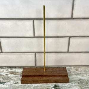 Vinyl Record Display Stand | Now Playing | Handmade | Wood | Stainless Steel / Brass