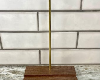 Vinyl Record Display Stand | Now Playing | Handmade | Wood | Stainless Steel / Brass