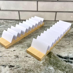 Wooden Wedding Name Card Holder | Multiple Slots (10) | Seating Chart Stand | Escort Card Holders | Handmade | Natural Rustic Table Decor