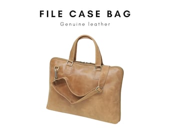 Genuine Leather File Case for MacBook Air, iPad – Professional Messenger Work Bag