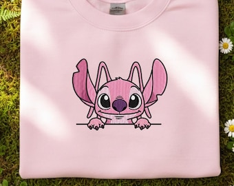 Sudadera con capucha bordada de ángel de Disney, sudadera a juego con ángel, camiseta de pareja de ángeles de Stitch