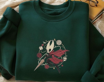 Sudadera Silksong bordada, camiseta retro de Hollow Knight