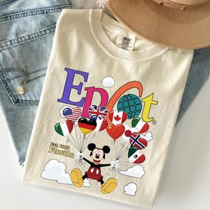 Disney Epcot Micky Maus PNG, Weltschaufenster Ballon Shirt Design, Retro Florida Park druckbare, Sublimation digitaler Download Bild 4