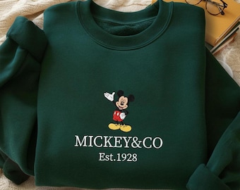 Embroidered Mickey & Co Est 1928 Sweatshirt, Disney Trip Shirt