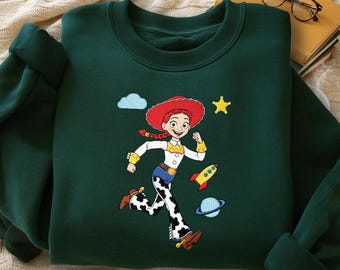 Jessie Toy Story Embroidered Sweatshirt, Disney Cowgirl Sweater, Disneyland Trip Tee