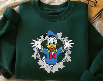Moletom bordado do Pato Donald, ideal para toda a família na Disneylândia, camiseta perfeita para viagem à Disney.