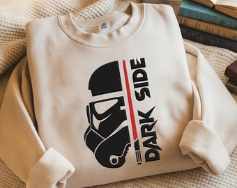 Dark Side Embroidered Sweatshirt, Star Wars Movie Crewneck Shirt, Galaxy's Edge Disneyland Tee
