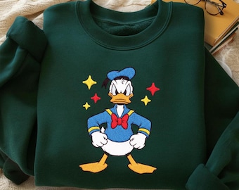 Moletom bordado do Pato Donald, ideal para toda a família na Disneylândia, camiseta perfeita para viagem à Disney.