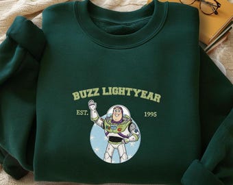 Sudadera bordada de Buzz Lightyear, camiseta con personajes de Toy Story y camiseta de viaje a Disneyland.