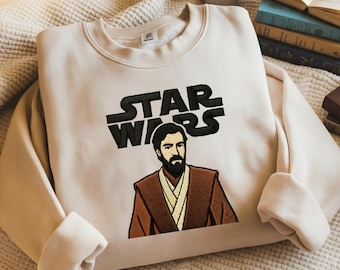 オビ＝ワン・ケノービの刺繍入りスウェットシャツ、スター・ウォーズ映画のクルーネック、ギャラクシーズ・エッジのディズニーランドTシャツ