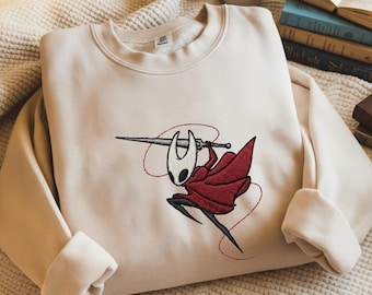 Embroidered Hornet Hollow Knight Sweatshirt, Retro Gaming Tee