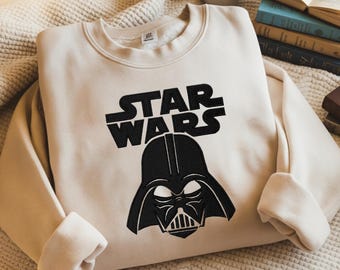 Bluza z haftem Dartha Vadera, koszula z okrągłym dekoltem z filmu „Gwiezdne Wojny”, koszulka Galaxy's Edge Disneyland