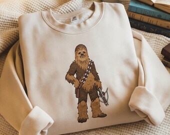 Sudadera bordada de Chewbacca, camiseta de cuello redondo de la película Star Wars, camiseta Galaxy's Edge de Disneyland