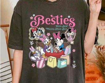 Disney Besties PNG SVG, Minnie Mouse Daisy Duck Girls Trip Shirt Design, Retro Coquette Friends Printable, Digital Download File PNG