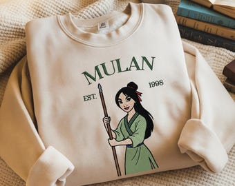 Embroidered Mulan Princess Sweatshirt, Disneyland Girls Trip Matching, Gift For Girls