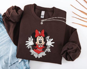 Sweat brodé Minnie Mouse, chemise Disney Bestie, tenues Disney assorties