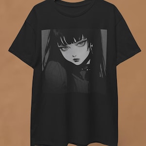 Anime Girl T-Shirt, 90s Anime girl t-Shirt, Japanese Grunge T-Shirt, Alt Anime Aesthetic Tee, Dark Anime Shirt, Harajuku Streetwear