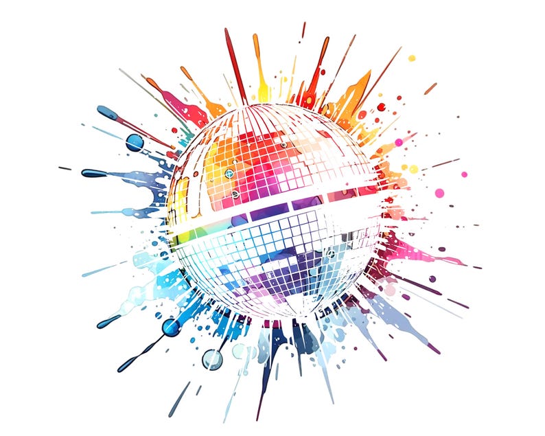 Camiseta con bola de discoteca arcoíris / Camiseta retro para amantes de la música de los años 70 / Regalo para bailarines / Colores cómodos 1717 imagen 2
