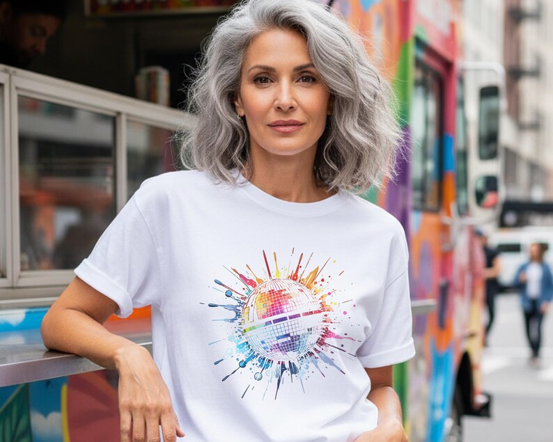 Rainbow Disco Ball Shirt | Retro 1970s Music Lover Tee | Dancer Gift | Comfort Colors 1717