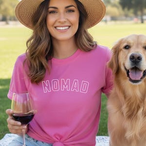 Nomad T-Shirt | Wanderlust Tee | Travel Shirt | Varsity Letter | Unisex Comfort Colors 1717