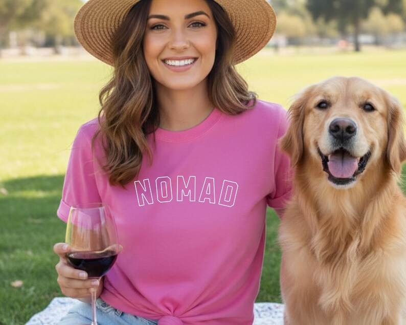 Nomad T-Shirt | Wanderlust Tee | Travel Shirt | Varsity Letter | Unisex Comfort Colors 1717