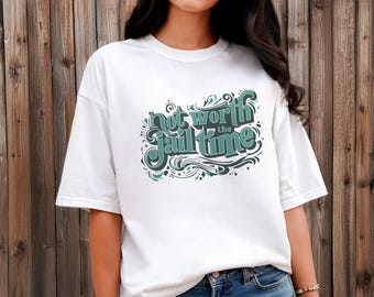Not Worth The Jail Time, Funny Everyday T-Shirt  -  Oversized Unisex Comfort Colors 1717 Cotton Vintage Graphic Tee