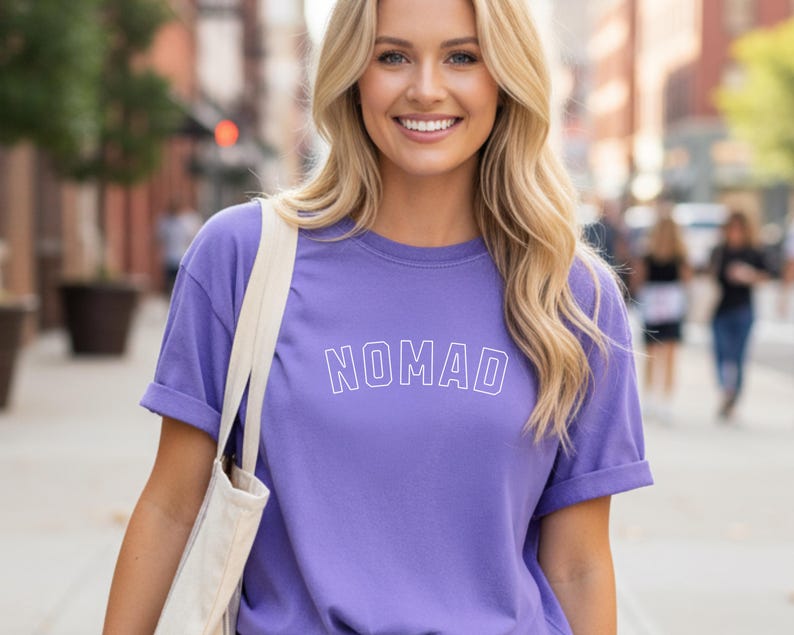 Nomad T-Shirt | Wanderlust Tee | Travel Shirt | Varsity Letter | Unisex Comfort Colors 1717